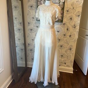 Jack Bryant Dupuis 1950 vintage S Elegant Cream Lace Gown